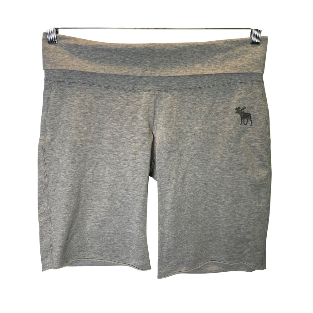 Abercrombie & Fitch Foldover Shorts Women M Gray Athleisure Lounge 2000s Y2K